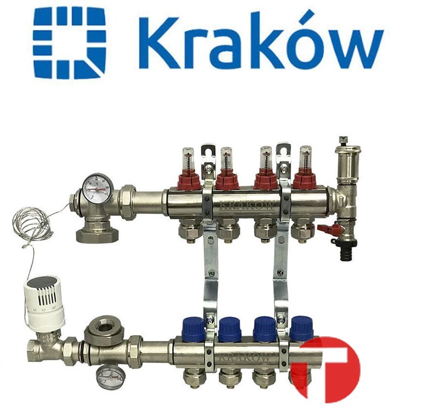 Колектор в Зборі Krakow для теплої підлоги 12 виходів.