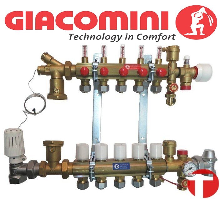 Коллектор теплого пола GIACOMINI модульный - Е 3 выхода