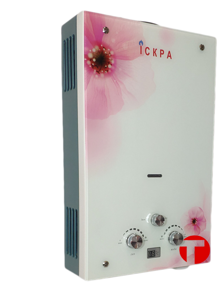 Колонка газовая Искра JSD 10L  розовый цветок