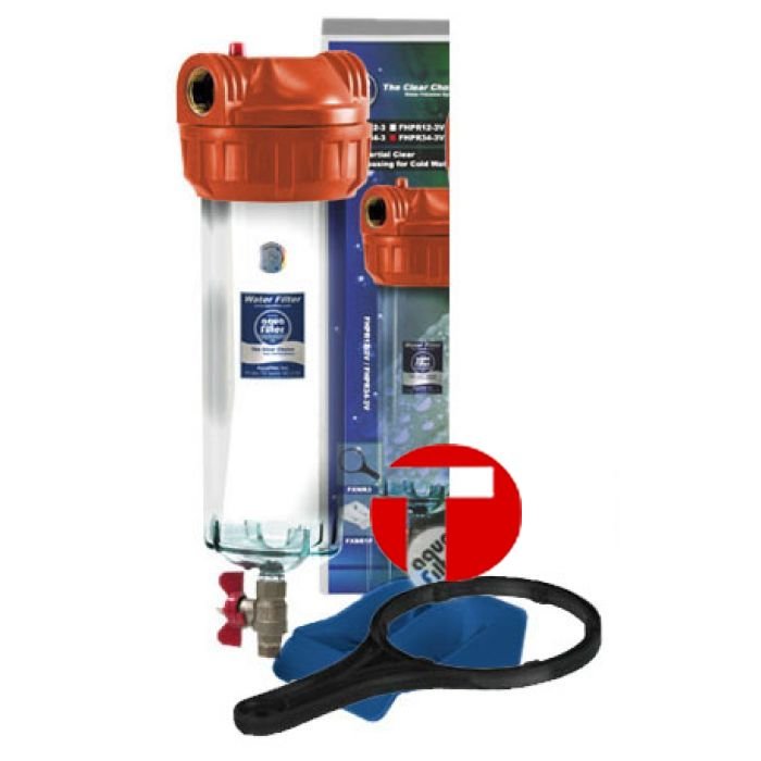 Фильтр для горячей воды Aquafilter F10NN2PC-V-R. C спускным клапаном.