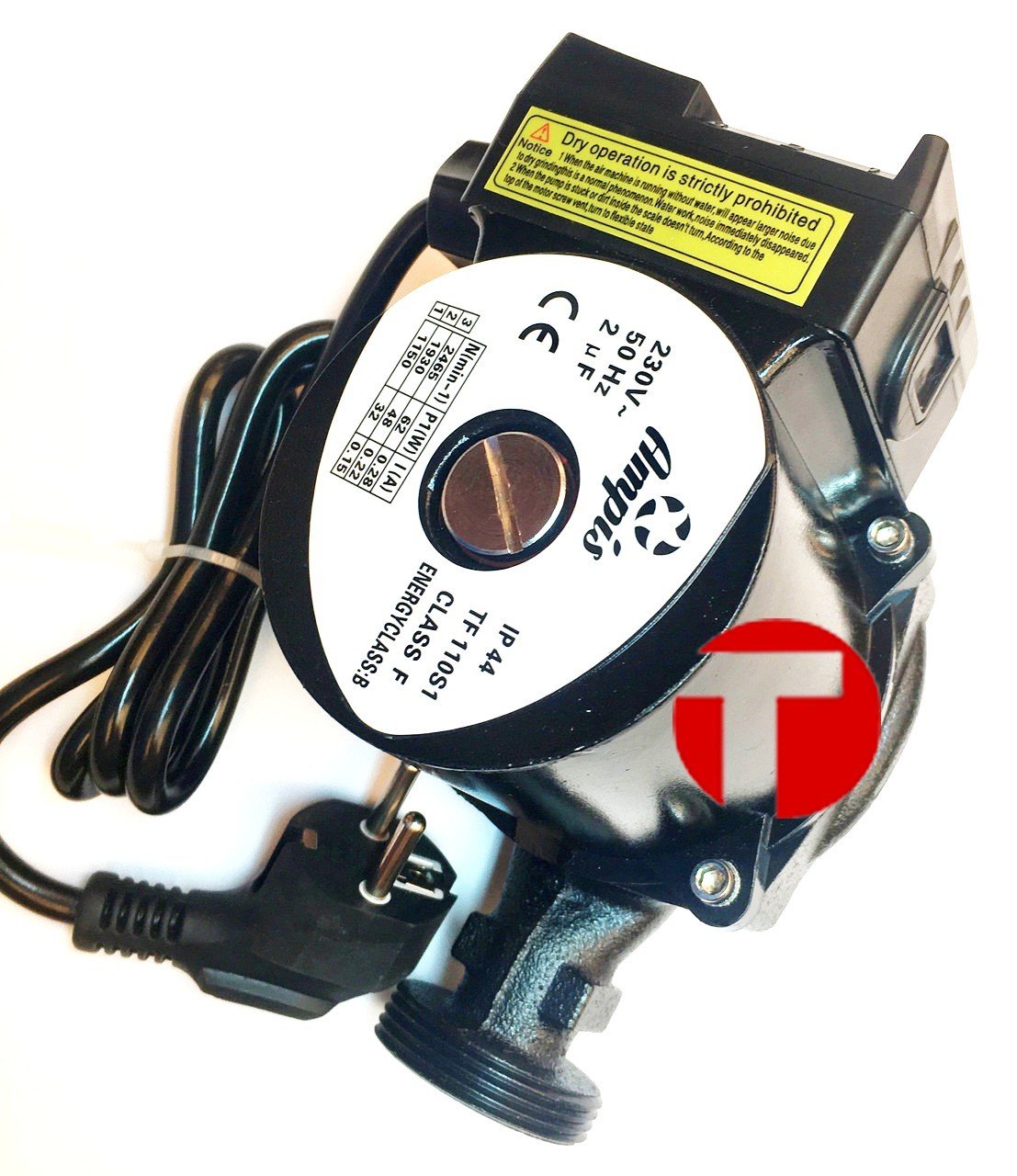 Циркуляционный насос Ampis 25-60-180 D  (Black-g) с гайками и кабелем.